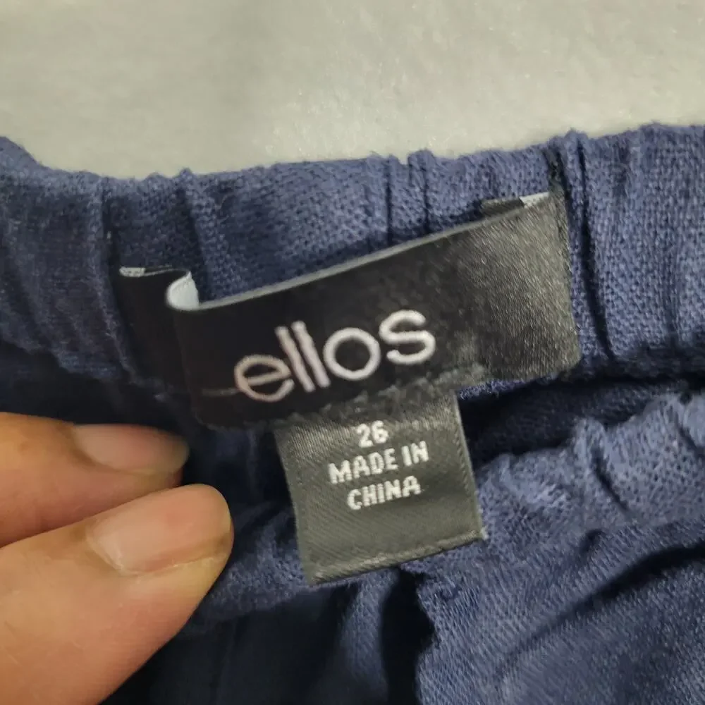 Ellos Women's Navy Cropped Wide Leg Pants Size 26 72225-1170 - Picture 3 of 7